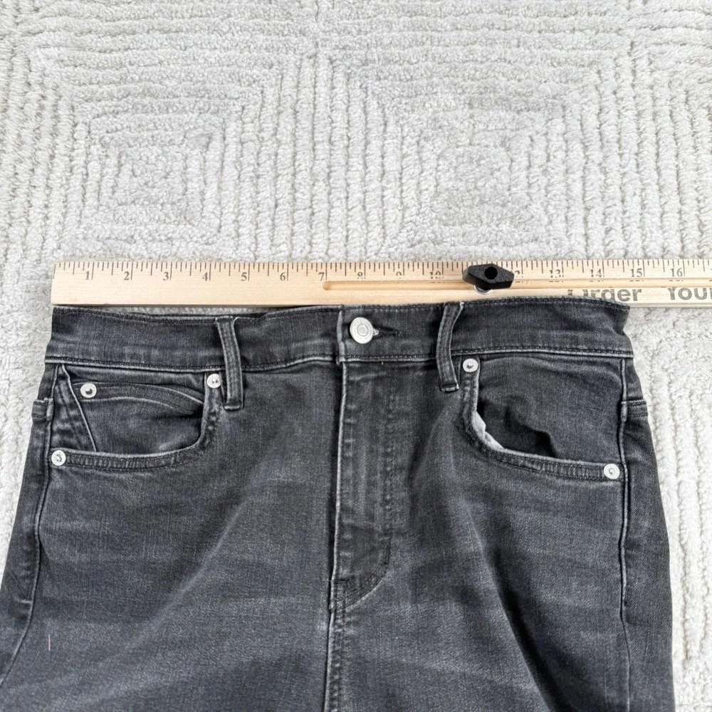 Free People Distressed Skinny Jeans Women 28 Faded Black High Rise Grunge Rocker